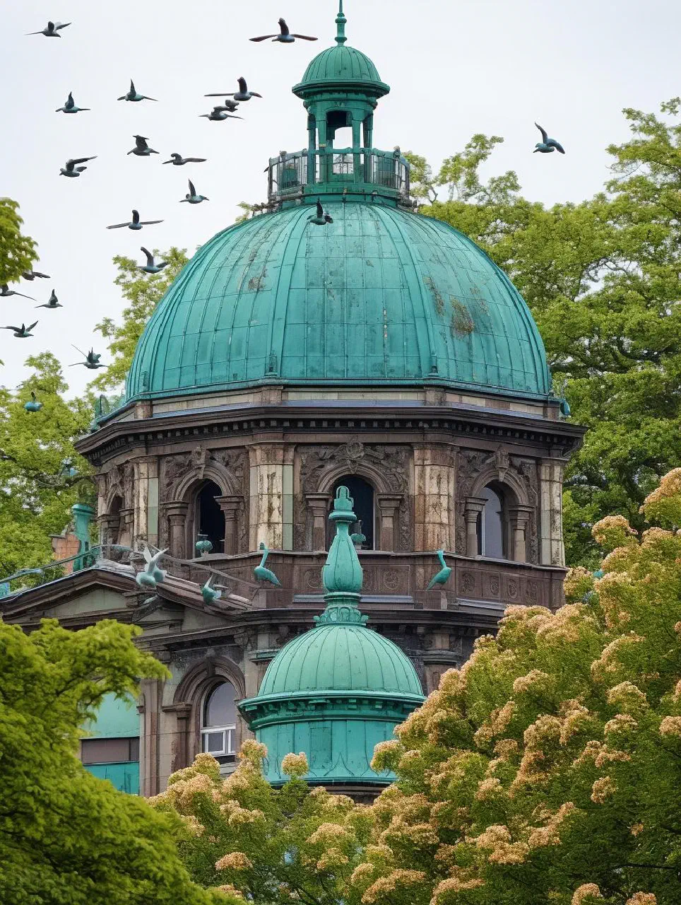 Chestnut trees in front of Berlin Cathedral