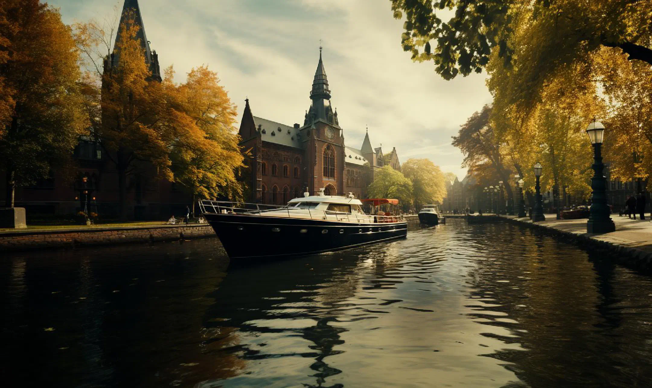 Boat on river Spree