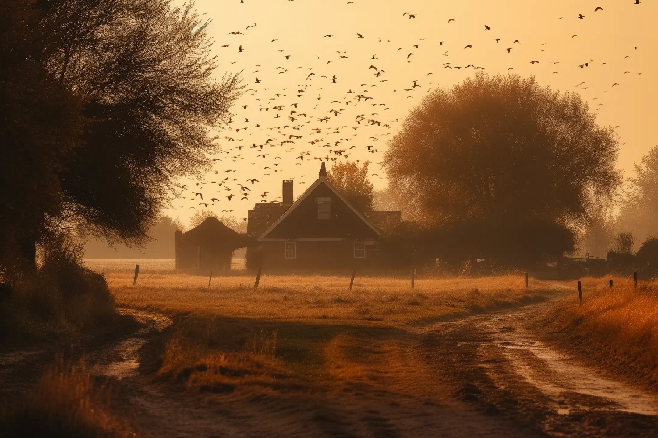 Flight into the setting sun